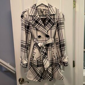 Kensie plaid trench coat Size XS